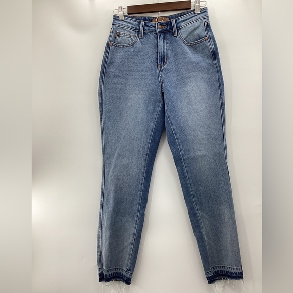 Judy Blue Denim - Judy Blue Classic Blue Raw Hem Boyfriend Jeans